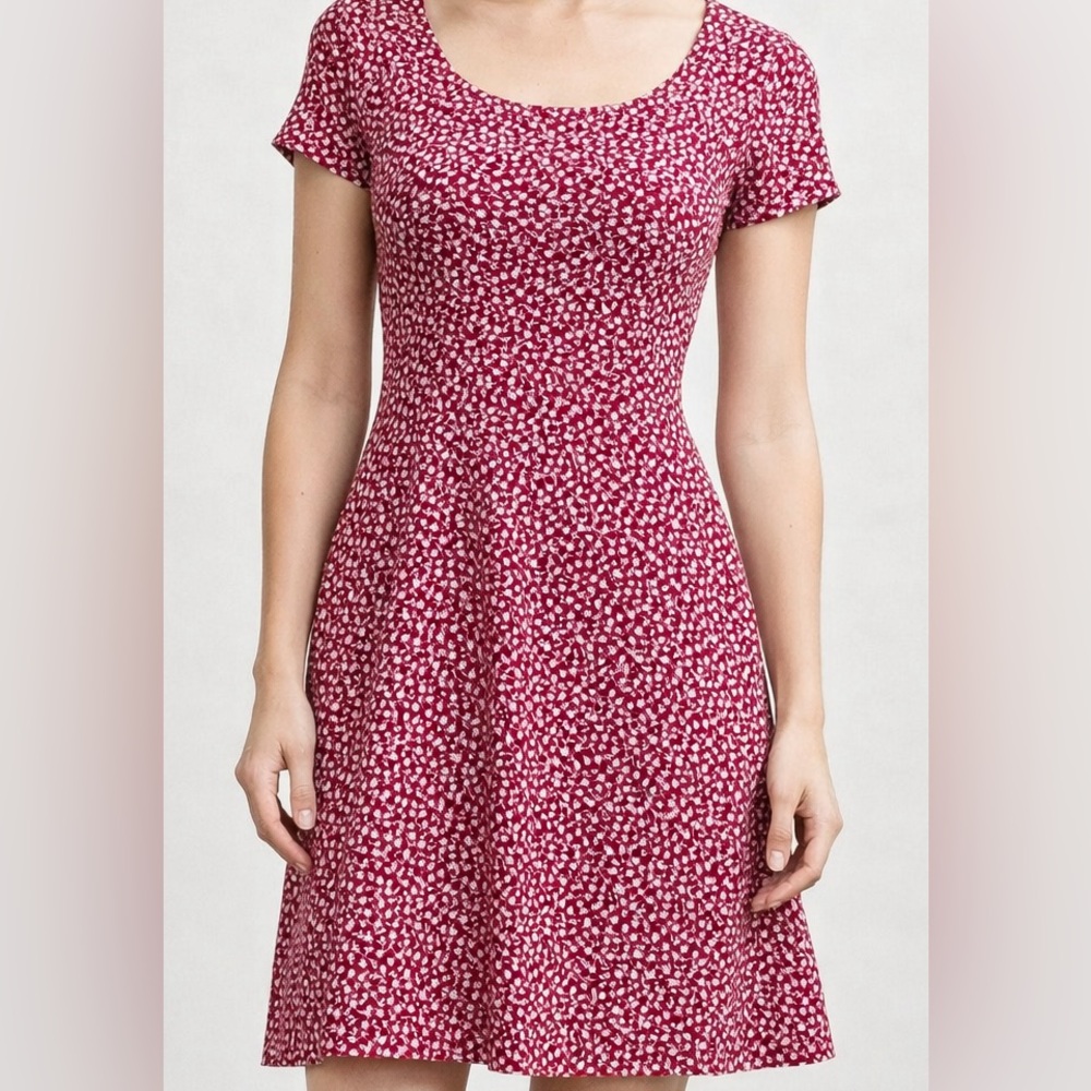 🌹 Vintage Brooks Brothers Red Floral Fit & Flare Dress Size 4